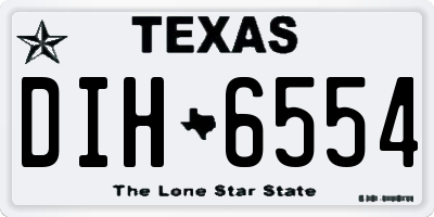 TX license plate DIH6554