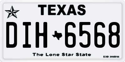 TX license plate DIH6568