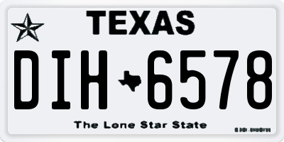 TX license plate DIH6578