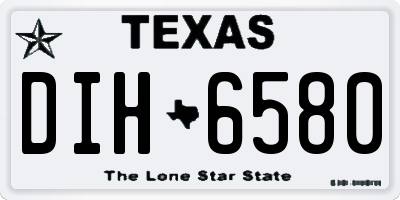 TX license plate DIH6580