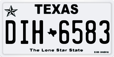 TX license plate DIH6583