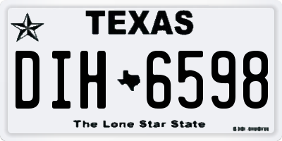 TX license plate DIH6598