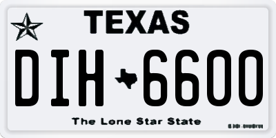 TX license plate DIH6600