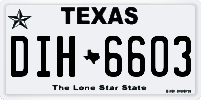 TX license plate DIH6603