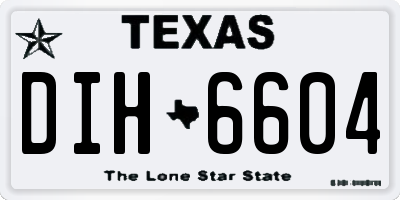 TX license plate DIH6604