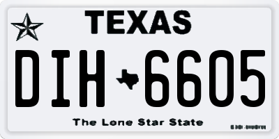 TX license plate DIH6605