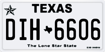 TX license plate DIH6606