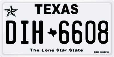 TX license plate DIH6608