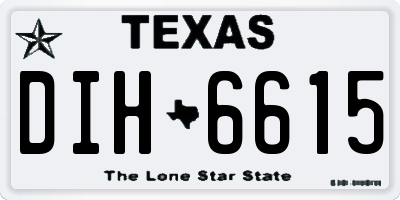 TX license plate DIH6615
