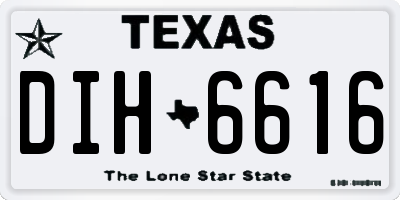 TX license plate DIH6616