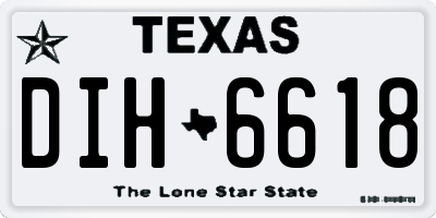 TX license plate DIH6618