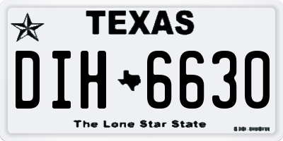 TX license plate DIH6630