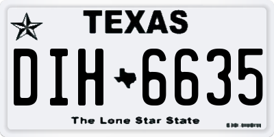 TX license plate DIH6635