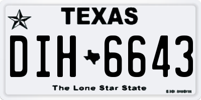 TX license plate DIH6643