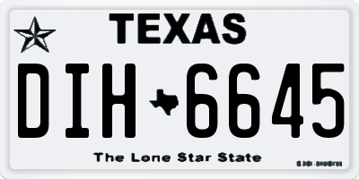 TX license plate DIH6645