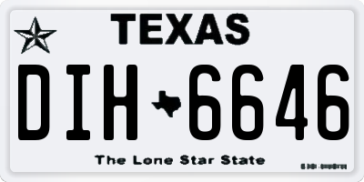 TX license plate DIH6646