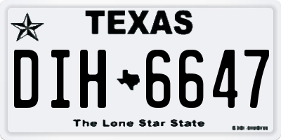 TX license plate DIH6647
