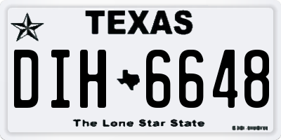 TX license plate DIH6648