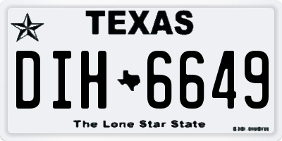 TX license plate DIH6649