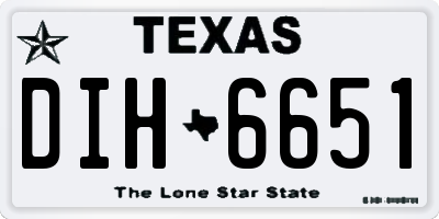 TX license plate DIH6651
