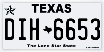 TX license plate DIH6653