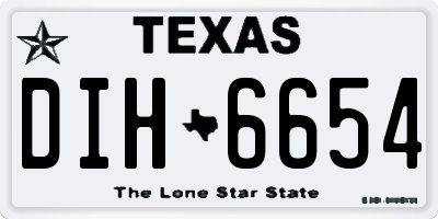 TX license plate DIH6654