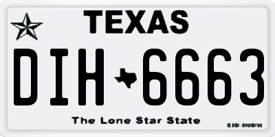TX license plate DIH6663