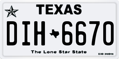 TX license plate DIH6670