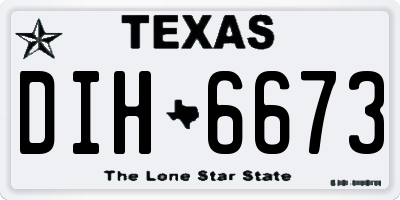TX license plate DIH6673