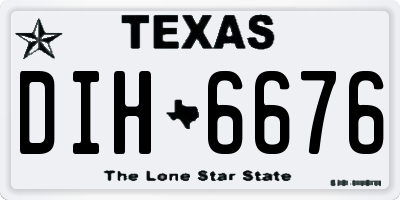 TX license plate DIH6676