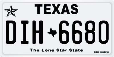 TX license plate DIH6680