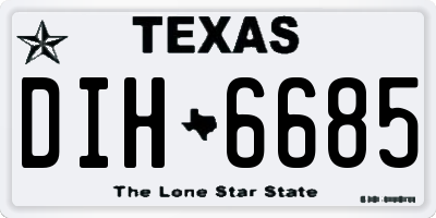 TX license plate DIH6685