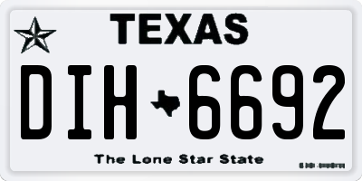 TX license plate DIH6692