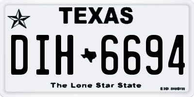 TX license plate DIH6694