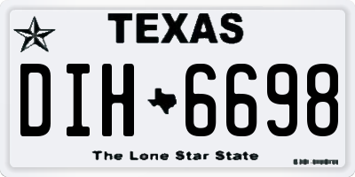 TX license plate DIH6698