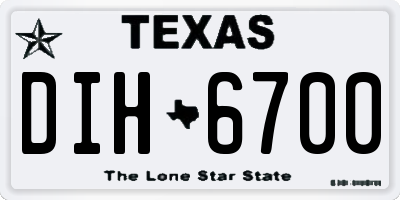 TX license plate DIH6700