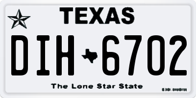 TX license plate DIH6702