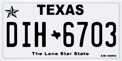 TX license plate DIH6703