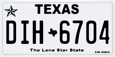TX license plate DIH6704