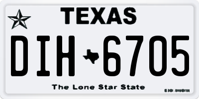 TX license plate DIH6705