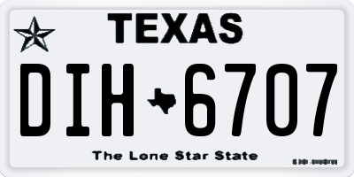 TX license plate DIH6707