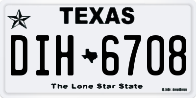 TX license plate DIH6708