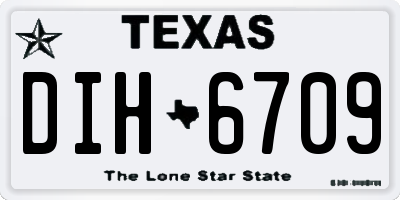 TX license plate DIH6709