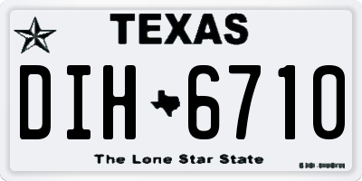 TX license plate DIH6710