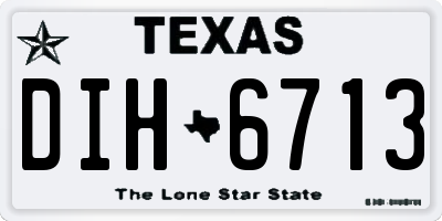 TX license plate DIH6713