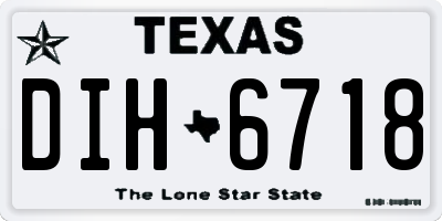 TX license plate DIH6718