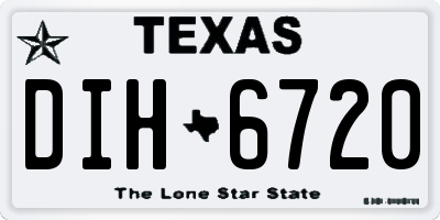 TX license plate DIH6720