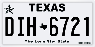 TX license plate DIH6721