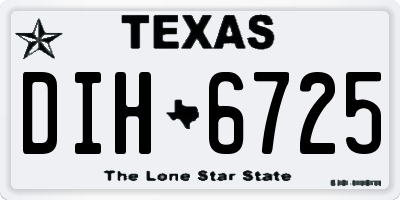 TX license plate DIH6725