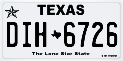 TX license plate DIH6726